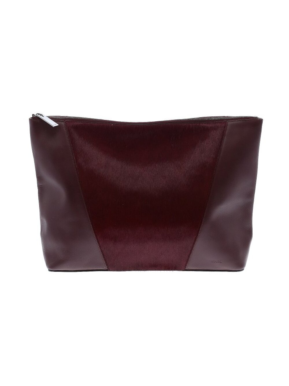 Vince Burgundy Calf Hair Clutch Bag